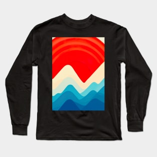 Retro Mountains and Sun Long Sleeve T-Shirt